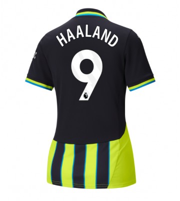 Manchester City Erling Haaland #9 Segunda Equipación Mujer 2024-25 Manga Corta